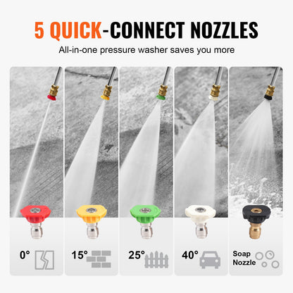 Gas pressure washer 3500 PSI 10L/min 2.6 GPM with 5 nozzles for cars
