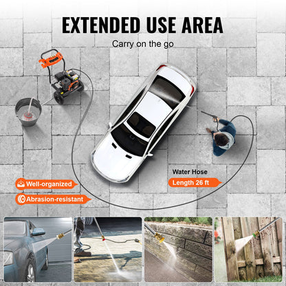 Gas pressure washer 3500 PSI 10L/min 2.6 GPM with 5 nozzles for cars