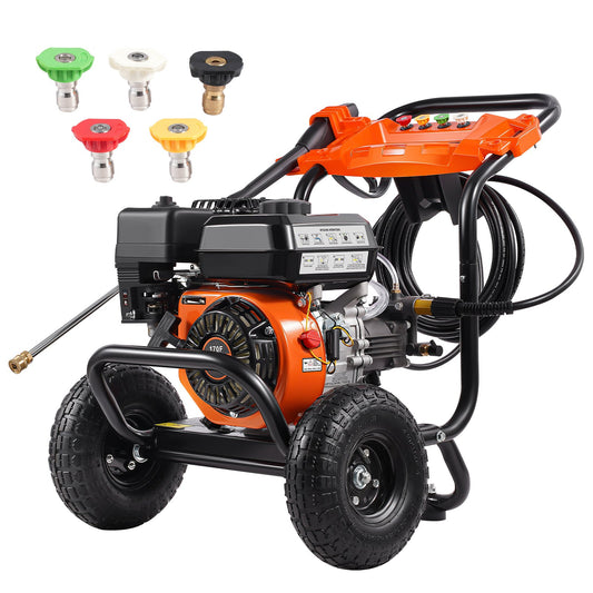 Gas-Hochdruckreiniger 3500 PSI 10L/min 2,6 GPM mit 5 Düsen für Autos