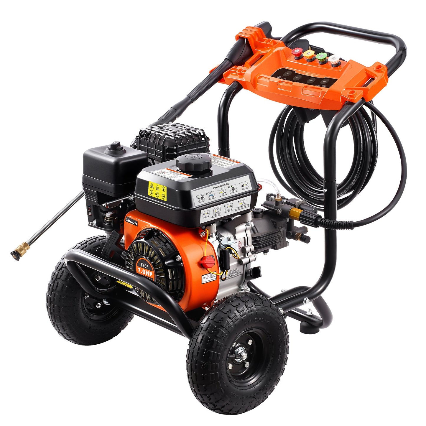 Gas pressure washer 3500 PSI 10L/min 2.6 GPM with 5 nozzles for cars