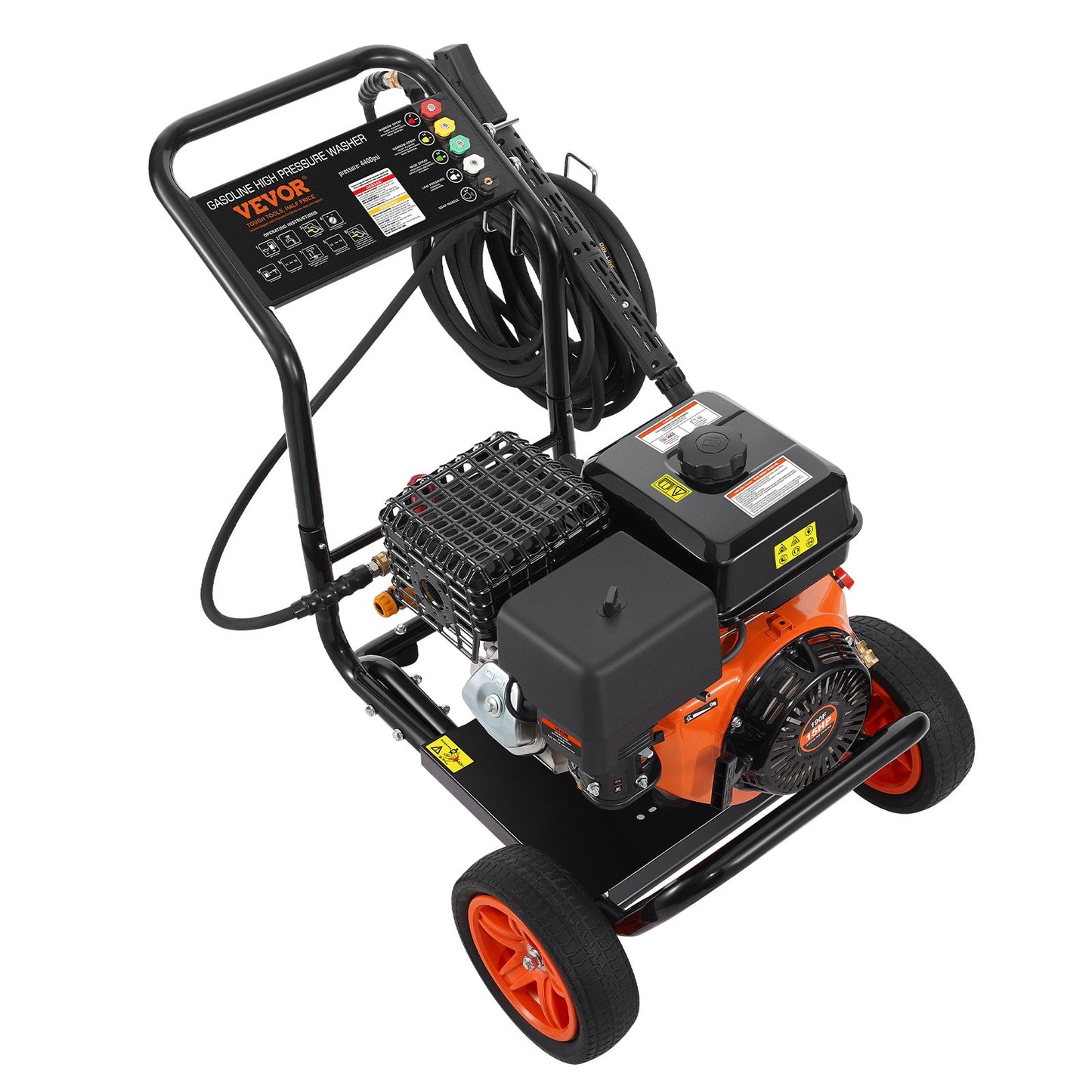 Gastryckstvätt 4400 PSI 15L/min 2,6 GPM med 5 munstycken för bilar