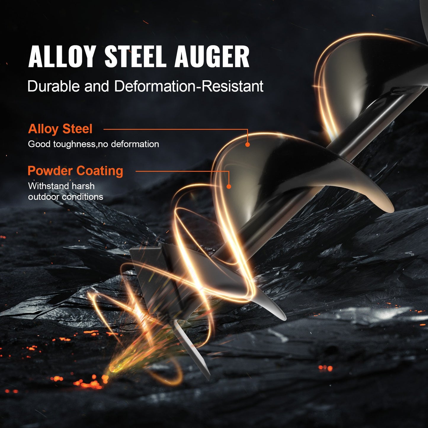 Gas Post Hole Digger 43CC 1250W with 8” Drill for Farm Garden Plant