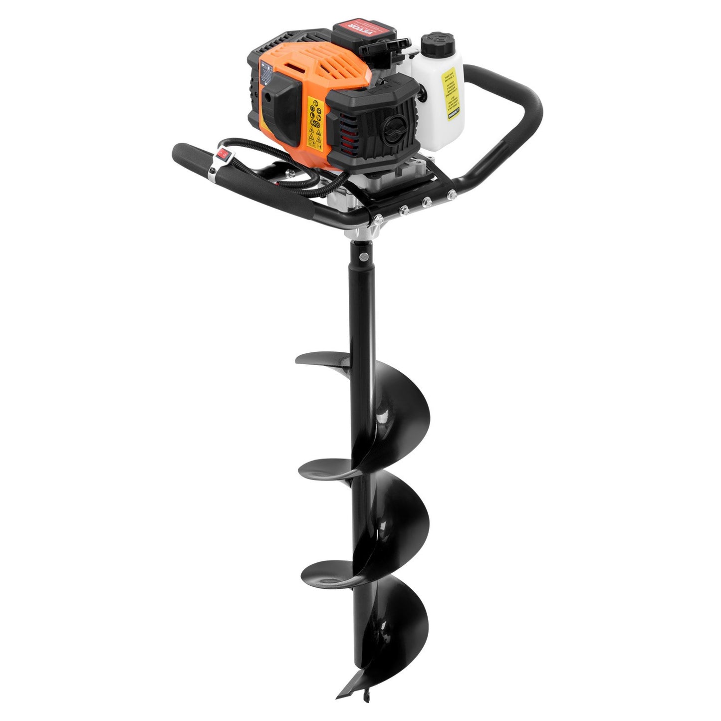 Gas Post Hole Digger 63CC 2400W with 8” drill and 1 extension rod