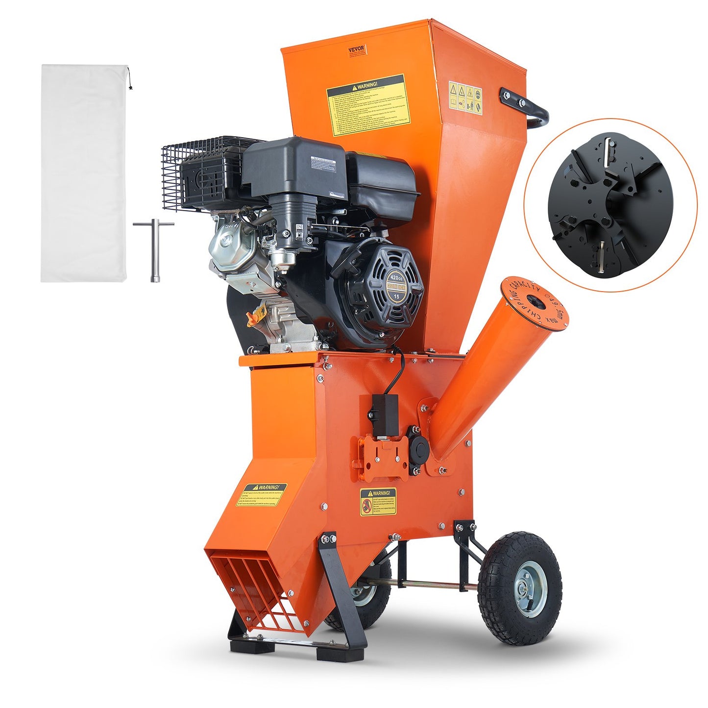 Flisklippare Mulcher 12 HP HeavyDuty gasdriven 6,7” 420cc 8,6kW