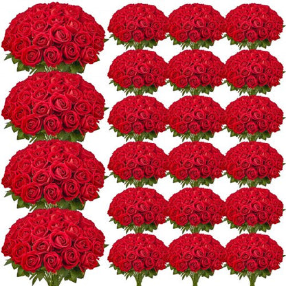 500 st röda rosor konstgjorda blommor realistisk bukett för juldekoration |  EU