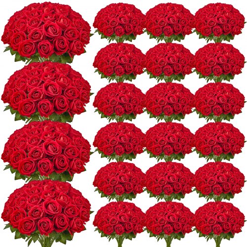 500 st röda rosor konstgjorda blommor realistisk bukett för juldekoration |  EU