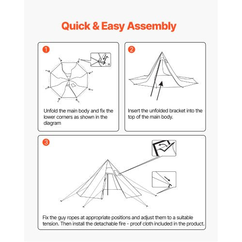 Camping tent with tipi and inner tent, lightweight for 4 people | EU