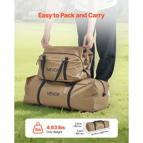 Tipi Heated Tent with Stove Outlet Waterproof Portable for 2 People Camping | EU