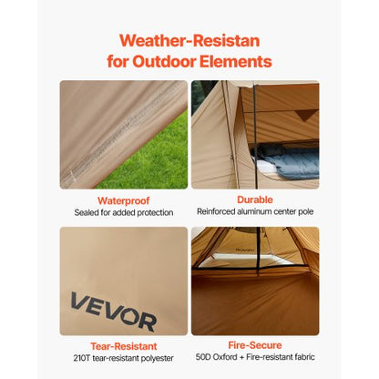 Lightweight tent with stove jack and 2 tarpaulin poles for 2 people | EU