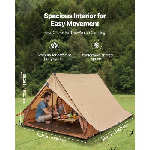 Cabin Hot Tent with Stove Jacket and Ground Mat Lightweight Camping for 2 People | EU