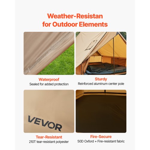 Cabin Hot Tent with Stove Jacket and Ground Mat Lightweight Camping for 2 People | EU