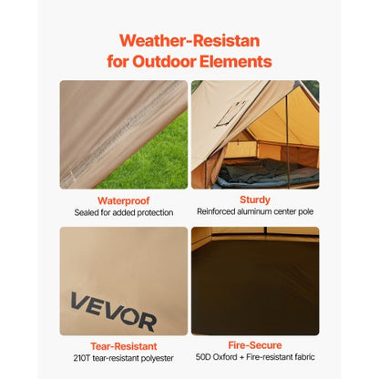 Cabin Hot Tent with Stove Jacket and Ground Mat Lightweight Camping for 2 People | EU