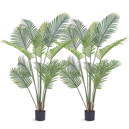 Konstgjord palm, 1,5 m hög konstplanta, säkert PE-material och tippskydd Växt med lågt underhåll, naturtroget grönt falskt träd för hemmakontor Lagerinredning inomhus utomhus