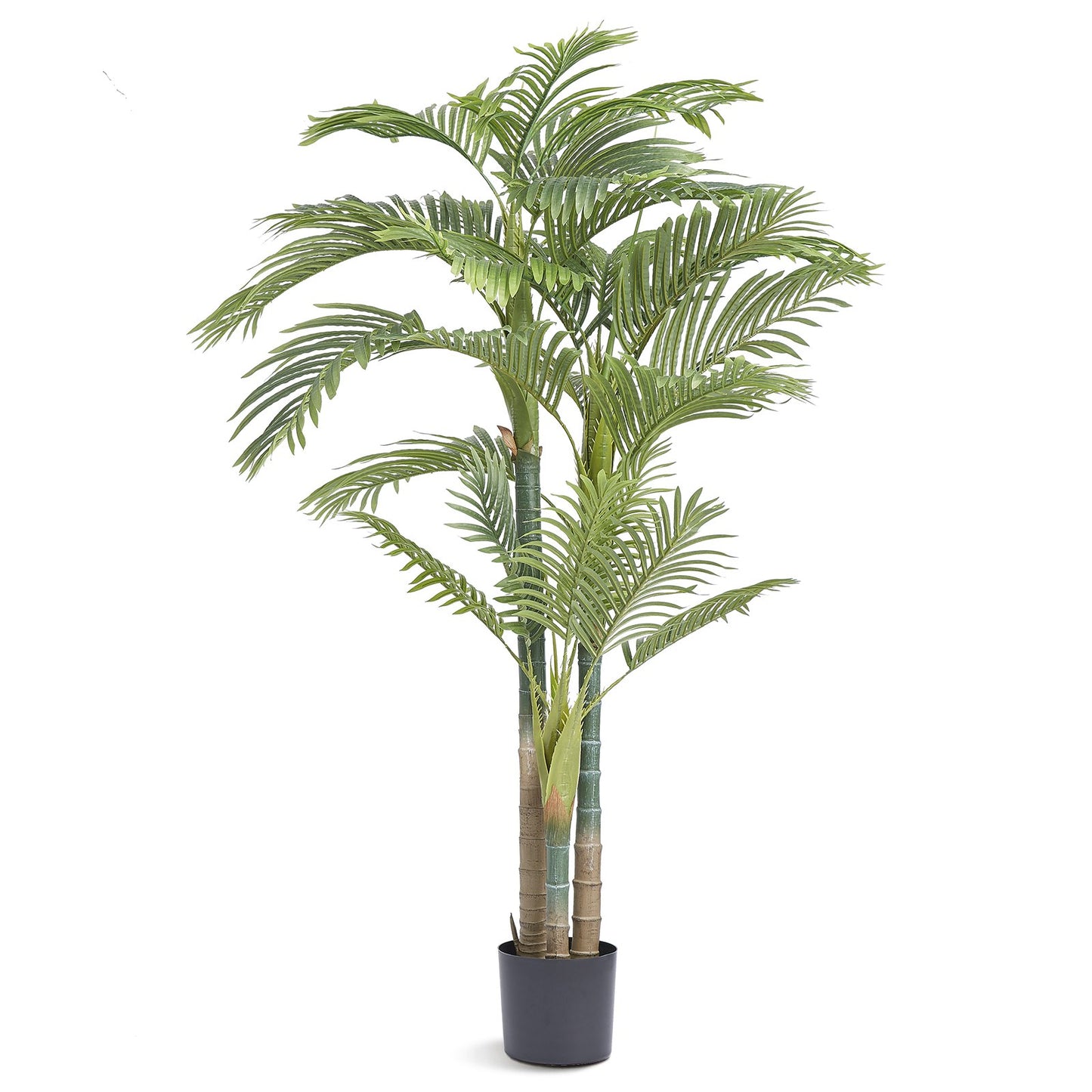 Artificial Golden Cane Palm, 2m Tall Artificial Plant, PE Material and Tipover Protection Low Maintenance Plant, Lifelike Green Fake Tree for Home Office Warehouse Decor Indoor Outdoor