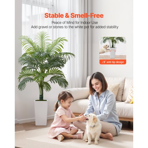 1524mm Artificial Areca Palm Plant with White Pot Indoor | EU