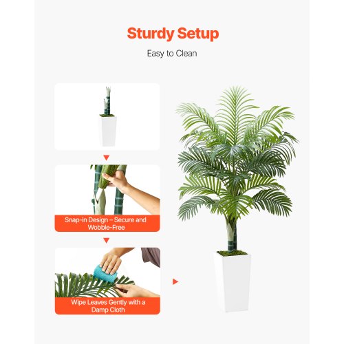 1524mm Artificial Areca Palm Plant with White Pot Indoor | EU
