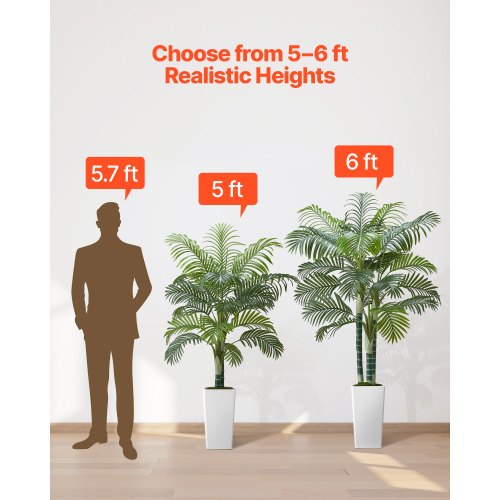 1524mm Artificial Areca Palm Plant with White Pot Indoor | EU