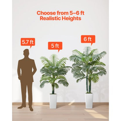 1524mm Artificial Areca Palm Plant with White Pot Indoor | EU