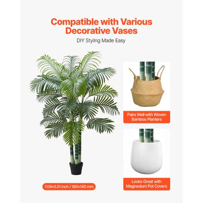 1829 mm Artificial Arecapalm Artificial Plant with White Pot Indoor | EU