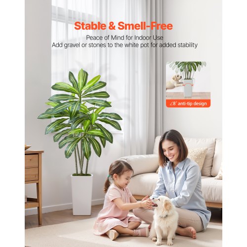 1524 mm artificial dracaena tree artificial plant with white pot indoors | EU