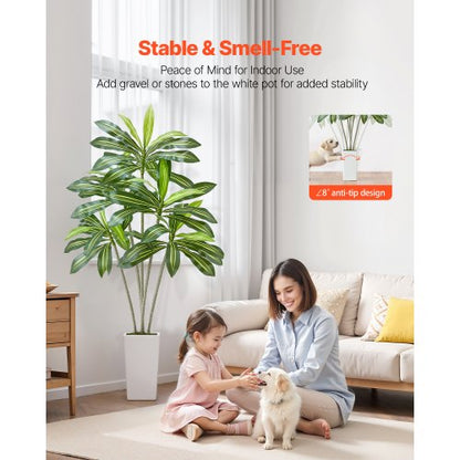 1829 mm artificial dracaena tree artificial plant with white pot indoors | EU