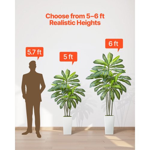 1829 mm artificial dracaena tree artificial plant with white pot indoors | EU