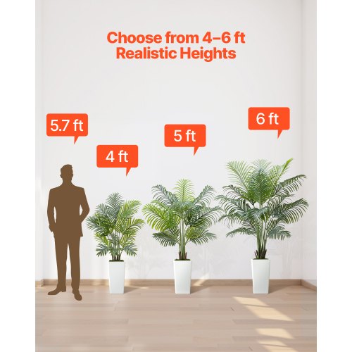 1219 mm 2-pack artificial Areca palms with white pot for indoor use | EU