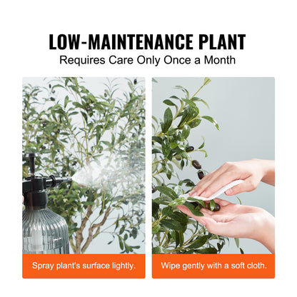 Artificial Olive Tree, 1.5m High Fake Plant, Safe PE Material and Tipover Protection Low Maintenance Plant, Lifelike Green Fake Potted Tree for Home Office Warehouse Decor Indoor Outdoor