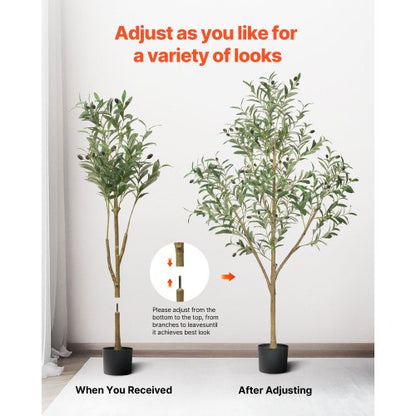 150 cm artificial olive tree tall artificial plant with pot for home office | EU
