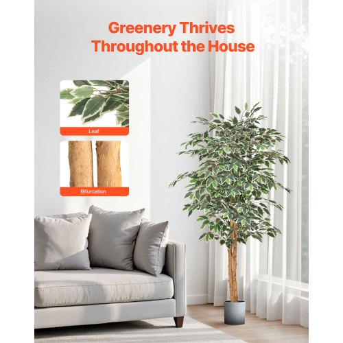 150 cm artificial ficus tree tall artificial plant with pot for indoor decoration | EU