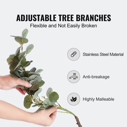 Artificial Eucalyptus Tree, 1.8m High Fake Plant, Safe PE Material and Tip-over Protection Low Maintenance Plant, Lifelike Green Fake Potted Tree for Home Office Decor Indoor Outdoor