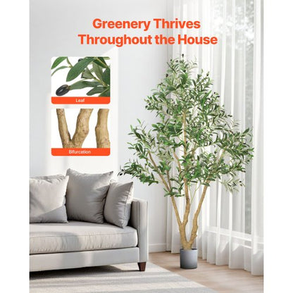 180 cm artificial olive tree tall artificial plant with pot for home office | EU