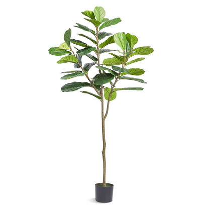 Artificial Fiddle Leaf Fig Tree, 6 FT, Safe PE Material &amp; Tip-over Protection Low Maintenance Humid Plant, Lifelike Green Fake Potted Tree for Home Office Warehouse Decor Indoor Outdoor
