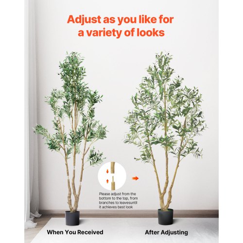 210 cm artificial olive tree tall artificial plant with pot for home office | EU