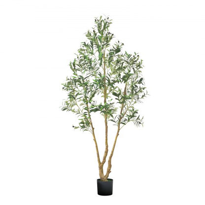 210 cm artificial olive tree tall artificial plant with pot for home office | EU