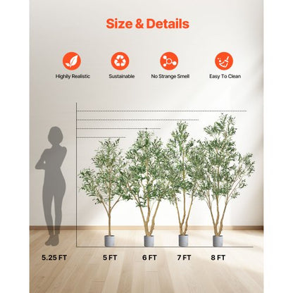 240 cm artificial olive tree tall artificial plant with pot for home office | EU