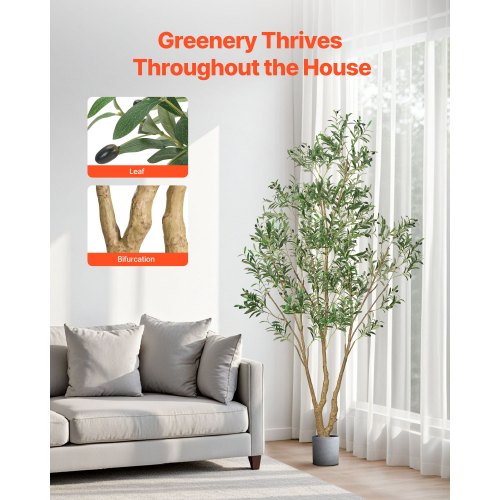 240 cm artificial olive tree tall artificial plant with pot for home office | EU