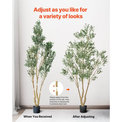 240 cm artificial olive tree tall artificial plant with pot for home office | EU