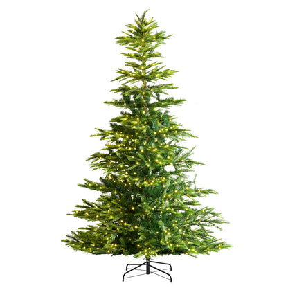 Christmas Tree 7.5 Feet Prelit Artificial Tree with 700 White LEDs 1319 tips