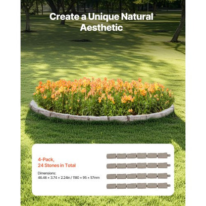 Fake Stone Landscape Edging 46.2 x 2.2 inch Lawn Edging, Fade Resistant | EU