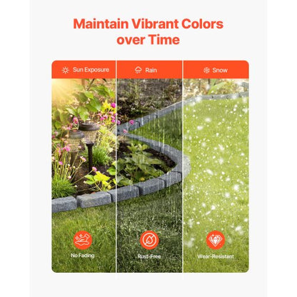 Fake Stone Landscape Edging 46.2 x 2.2 in Garden Lawn Edging for Walkway | EU