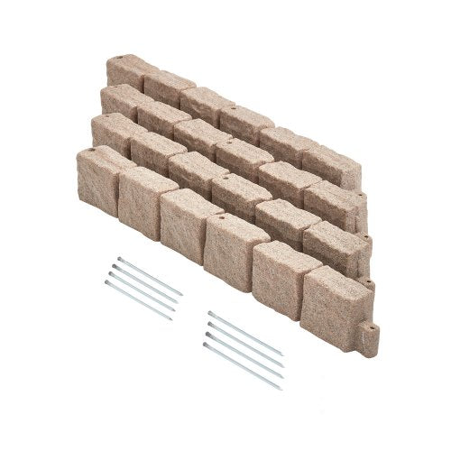 Faux Stone Landscape Edging 46.8x3.9 in Lawn Edging Fade-Resistant | EU