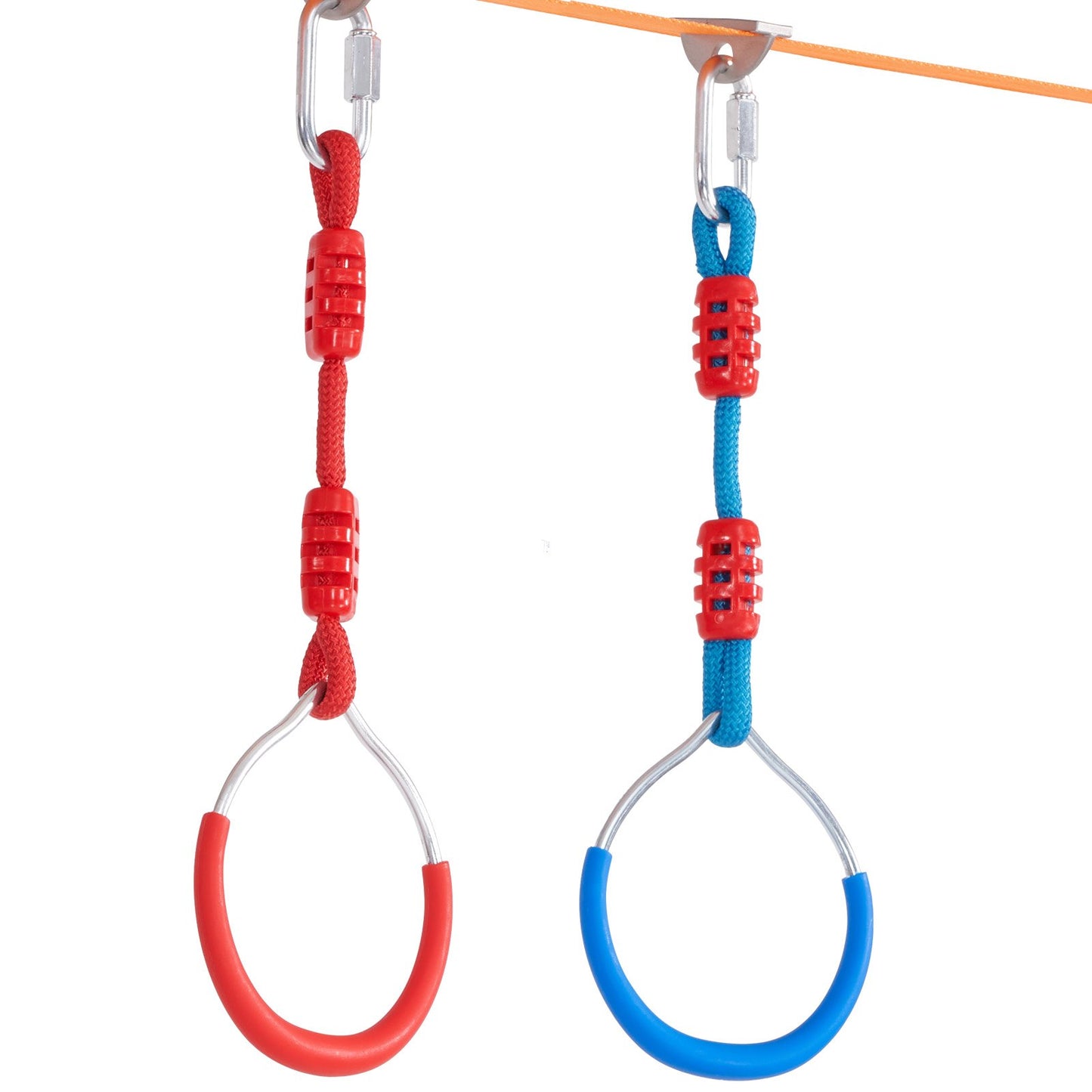 2x56 ft Ninja Warrior Obstacle Course for Kids Outdoor Slackline 12 Obstacles