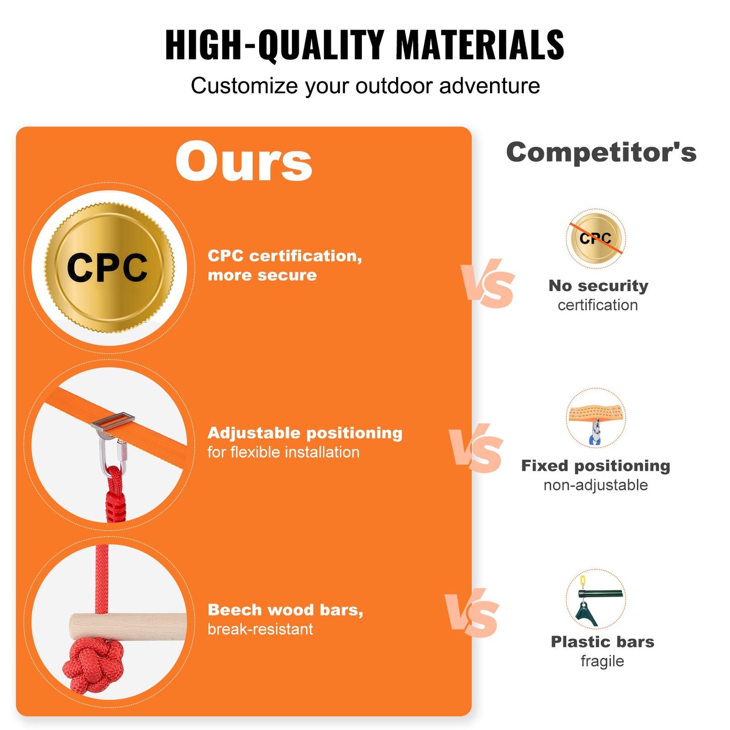 2x65 feet Ninja Warrior obstacle course for kids outdoor Slackline 12 obstacles