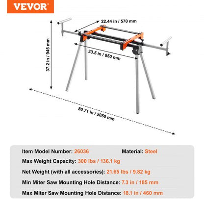 Miter Saw Stand 300lbs Load Capacity Steel, Foldable Miter Saw Stand | EU