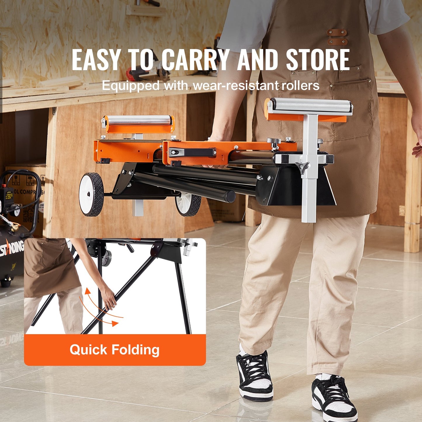 Miter Saw Stand 550lbs Load Capacity Steel, Foldable Miter Saw Stand