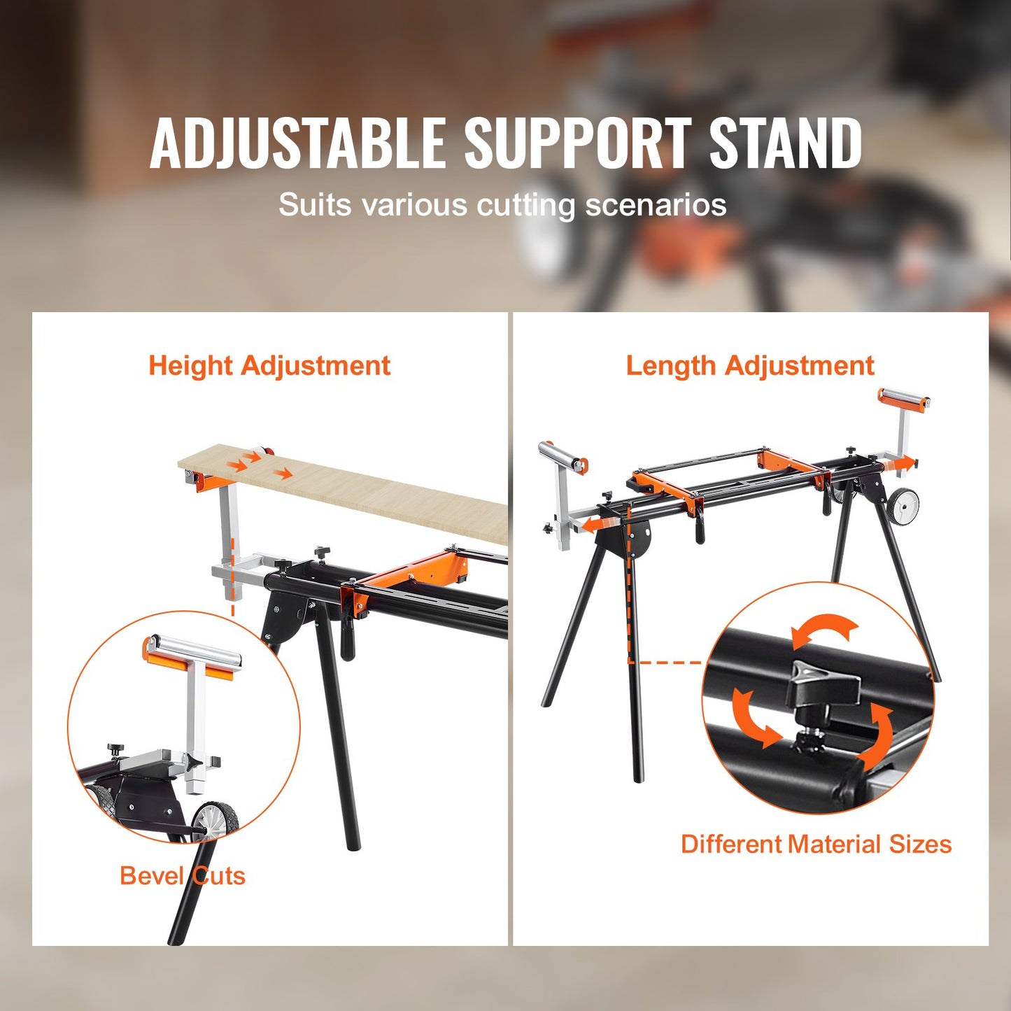 Miter Saw Stand 550lbs Load Capacity Steel, Foldable Miter Saw Stand