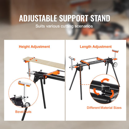 Miter Saw Stand 550lbs Load Capacity Steel, Foldable Miter Saw Stand