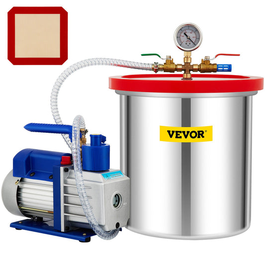 Vakuumkammer mit Pumpe Vakuumkammer-Kit 5 Gal 5CFM 1/3HP Einstufig