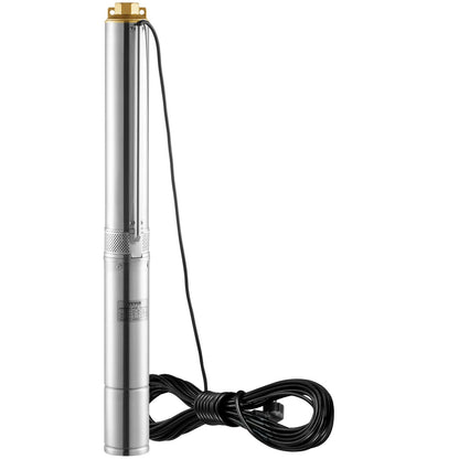 Dränkbar pump med djup brunn i rostfritt stål vattenpump 750W 230V 7,1 m³/h